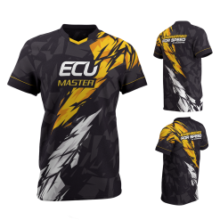 T-shirt fullprint "Engineered for speed"; size M