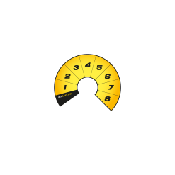 Alternative view of Rotary switch 8pos gauge faces yellow Y02