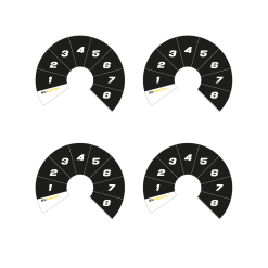 Rotary switch 8pos gauge faces black B02