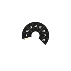 Alternative view of Rotary switch 8pos gauge faces black B02