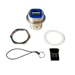 Alternative view of USB port (metal) with USB stick